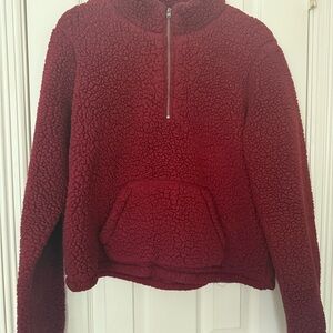 Hollister Deep Red Sherpa Fleece
